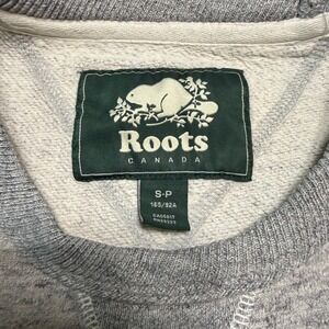 ROOTS CANADA Salt and Pepper Crewneck Sweatshirt Grey Heather Small Pullover
